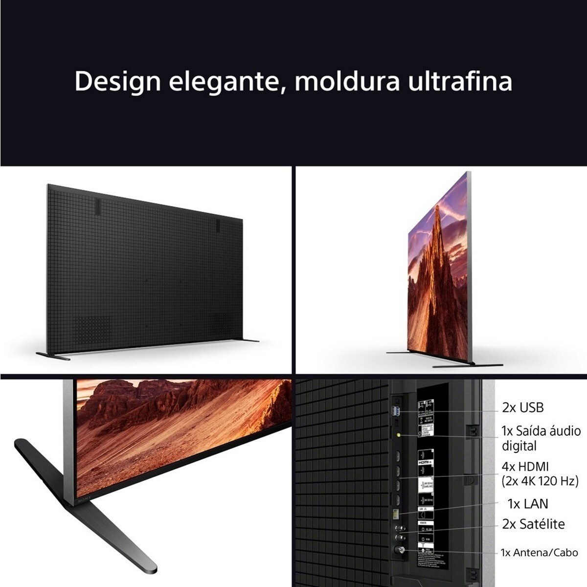 TV Sony Bravia Mini-LED XR Série XR90 (2024) 85" (216cm) 4K UHD Google TV 7
