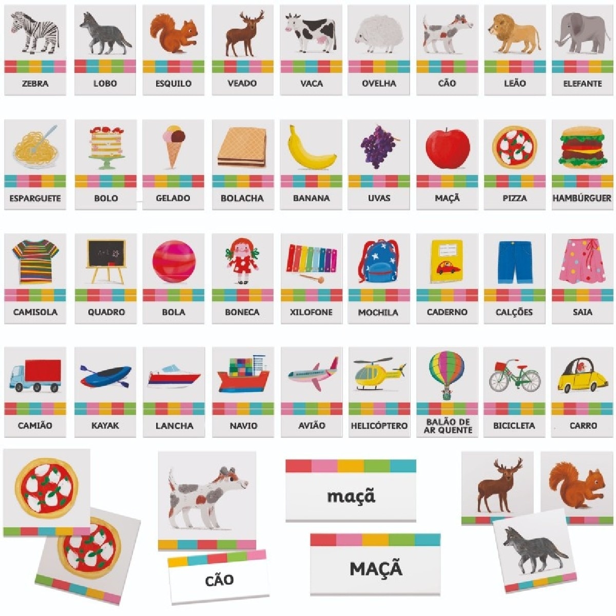 Montessori - Jogo Memória, Leitura e Classificação 2