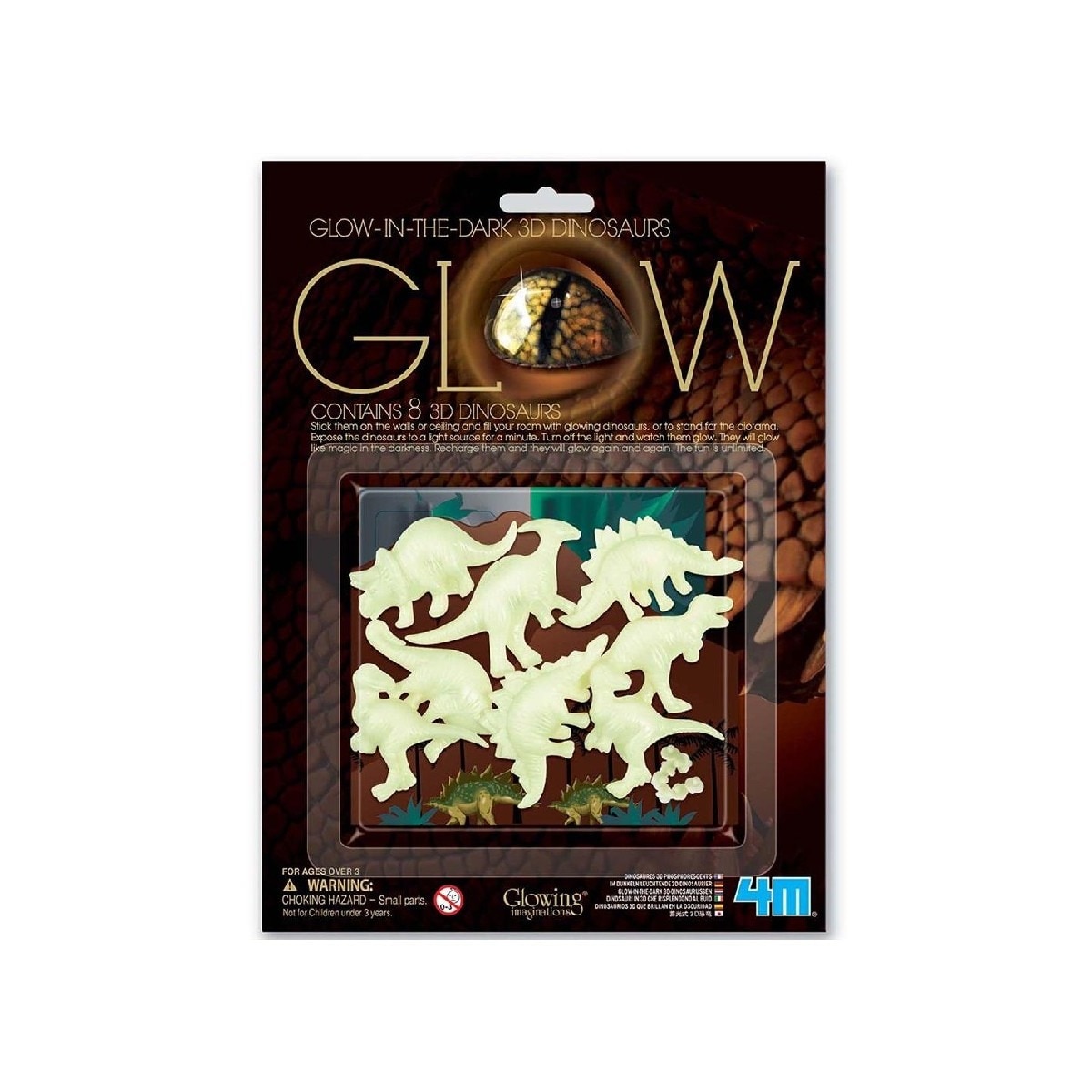 Imagem 0 de Conjunto de Dinossauros 3D que Brilham no Escuro Decoração