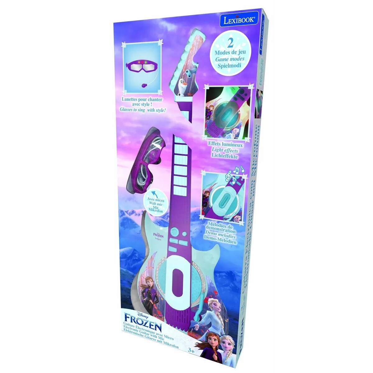 Guitarra Eletrônica Luminosa e Óculos com Microfone Integrado Disney Frozen 6