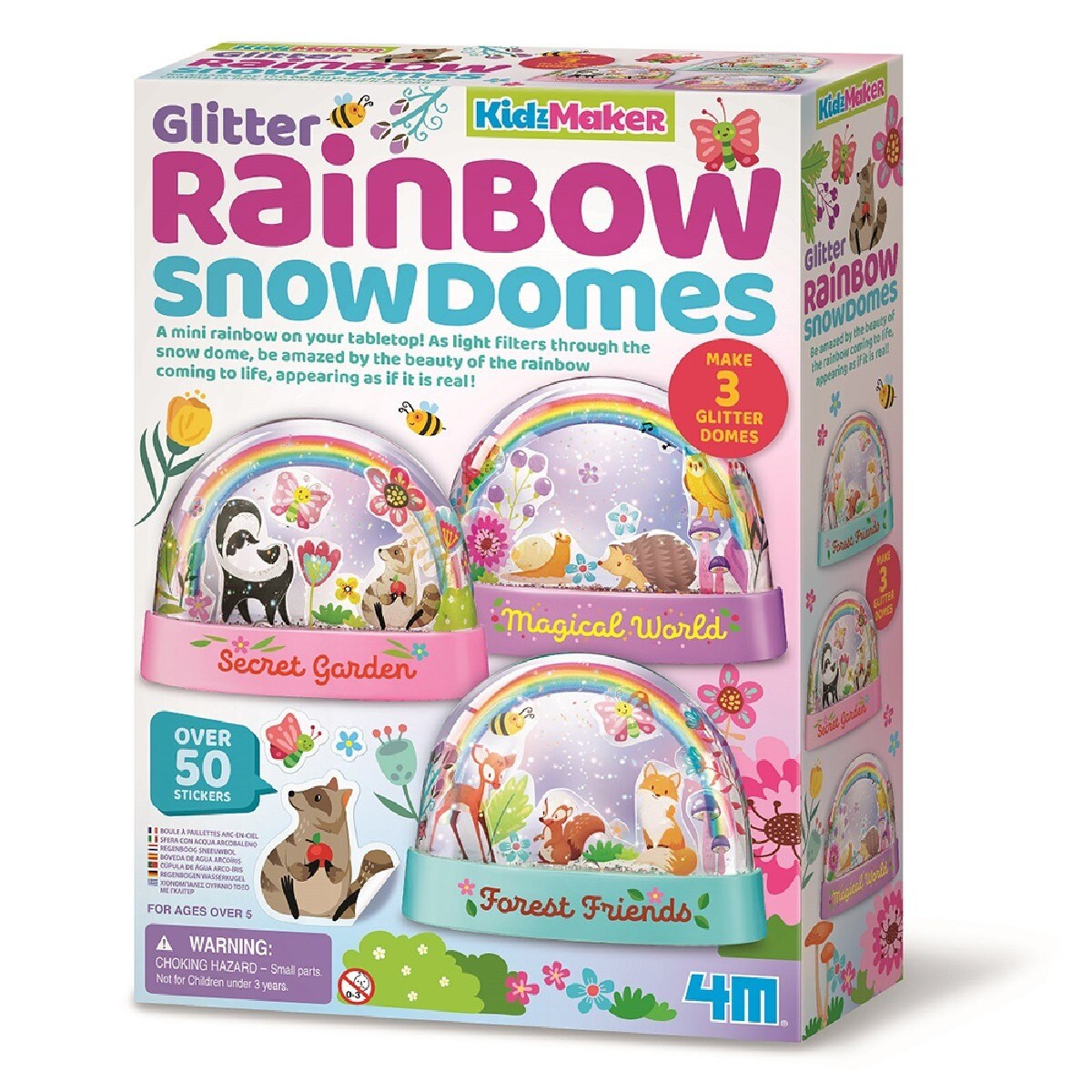 Arco-Íris KidzMaker Glitter Rainbow Snow Dome - 4M 1