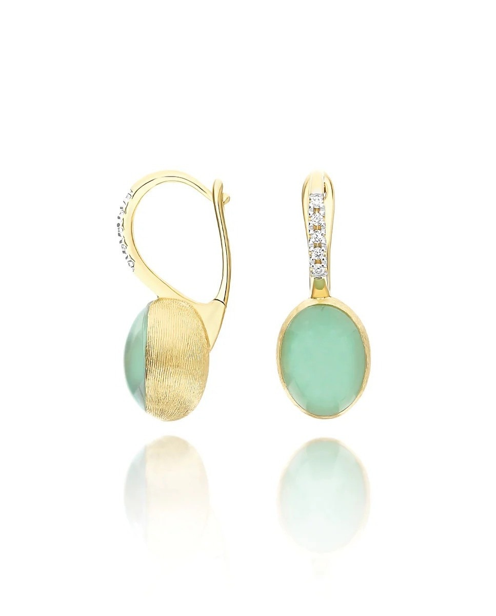 Brincos Boules em Ouro, Diamantes e Jadeíta 2