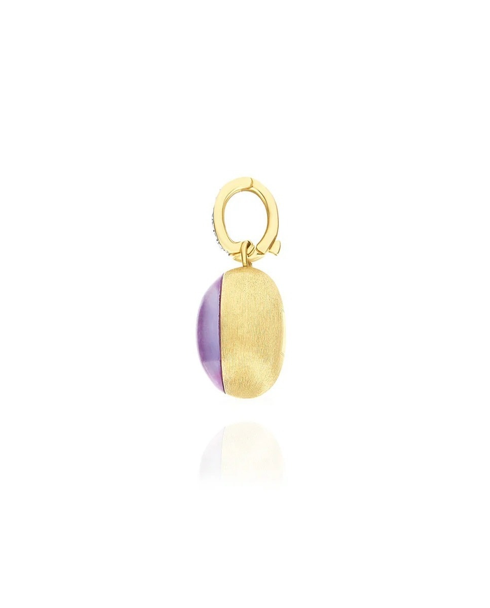 Pendente Violetta "Boules" em ouro, diamantes, lepidolite e madrepérola 2