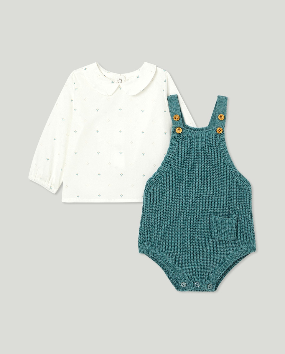 Conjunto 2 piezas recién nacido ml tricot Verde-1