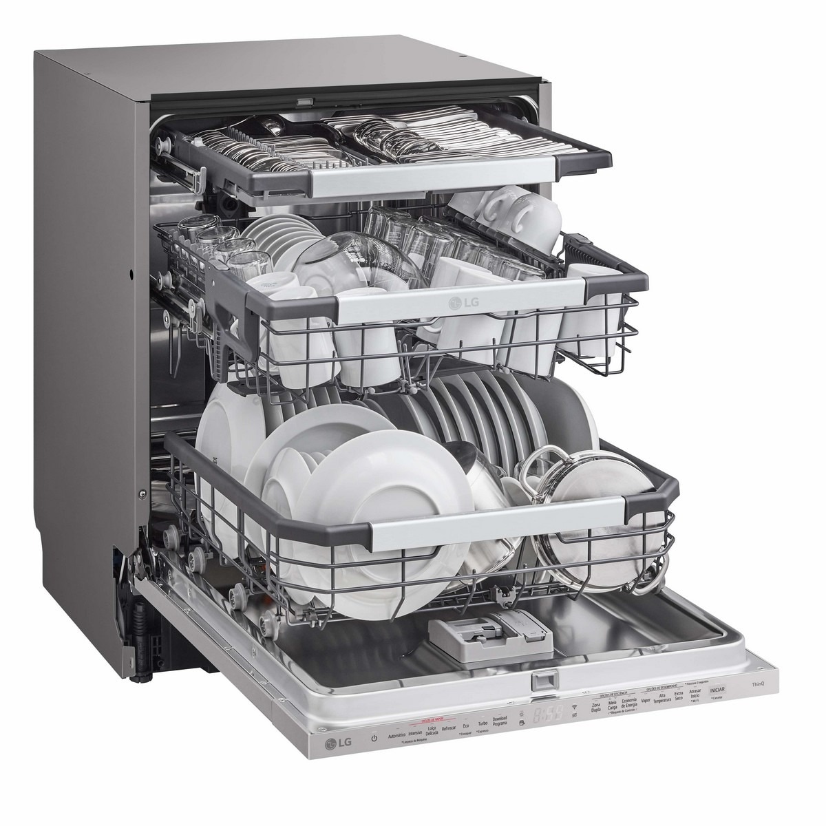 Máquina de Lavar Loiça Encastrável LG DB475TXS QuadWashTM Steam, com Lavagem a Vapor e 3º Cesto, de 14 Conjuntos e 59,8 cm - Aço Inox Aço inoxidável-4