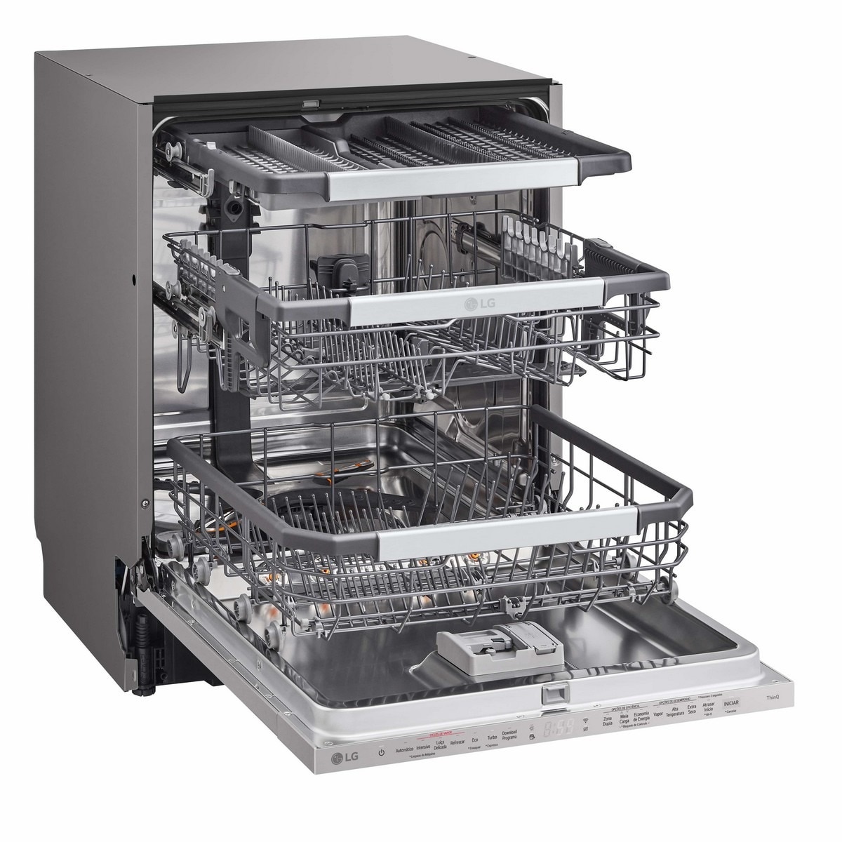 Máquina de Lavar Loiça Encastrável LG DB475TXS QuadWashTM Steam, com Lavagem a Vapor e 3º Cesto, de 14 Conjuntos e 59,8 cm - Aço Inox Aço inoxidável-3