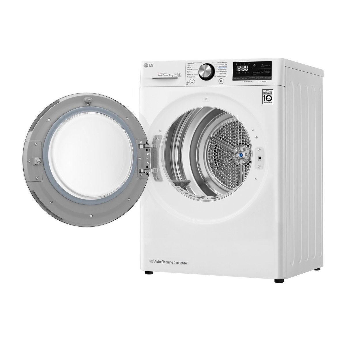 Máquina de Secar Roupa LG RC80V9AV2W Dual Inverter Heat Pump™ EcoHybrid™ de Condensação por Bomba de Calor de 8 Kg - Branco Branco-3