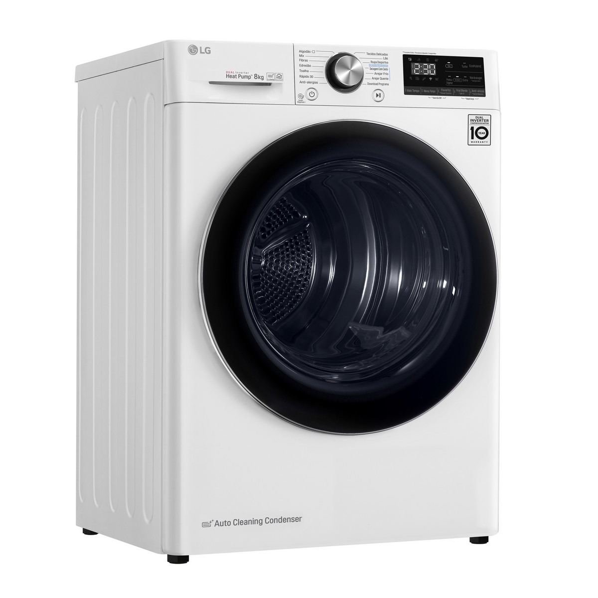 Máquina de Secar Roupa LG RC80V9AV2W Dual Inverter Heat Pump™ EcoHybrid™ de Condensação por Bomba de Calor de 8 Kg - Branco Branco-1