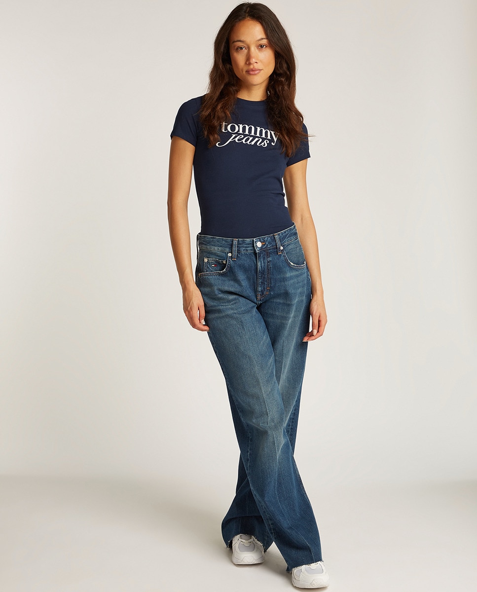 T-shirt Slim Fit com Logótipo Azul-marinho-7