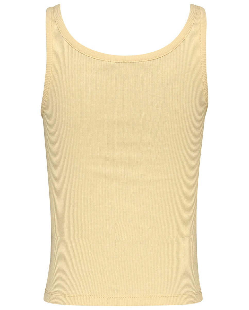 Top Canelado com Alças Amarelo-5