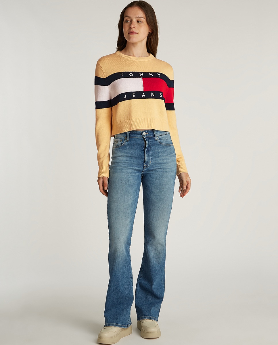 Camisola de Malha de Decote Redondo e Silhueta Relaxed Amarelo-7
