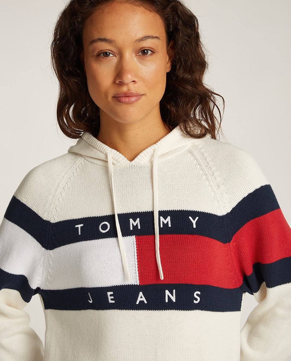 Vestido estilo sweatshirt com capuz Cru-3