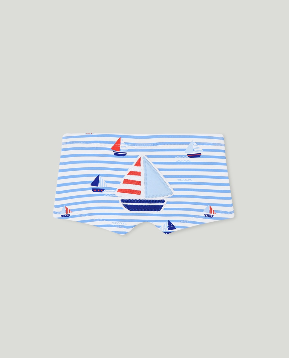 Boxers de Bebé com Patch de Barco Azul-2