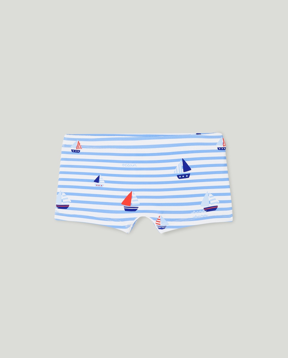 Boxers de Bebé com Patch de Barco Azul-1