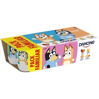 yogur de sabores 2 fresa+ 2 macedonia+ 2 limón+ 2 galleta sin gluten pack 8 unidades 120 g pack familiar - Danone