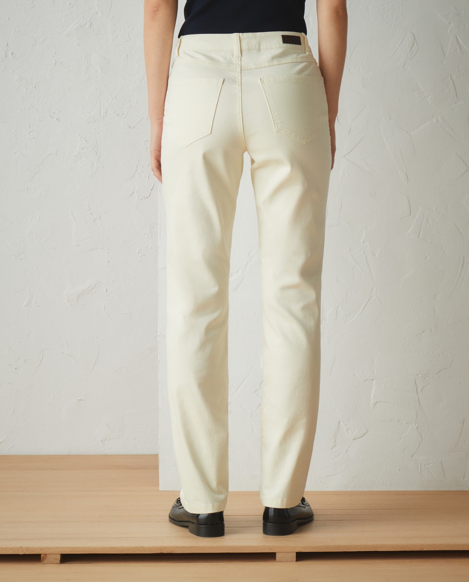 Calças Semi Skinny Básicas 150 Baunilha-3