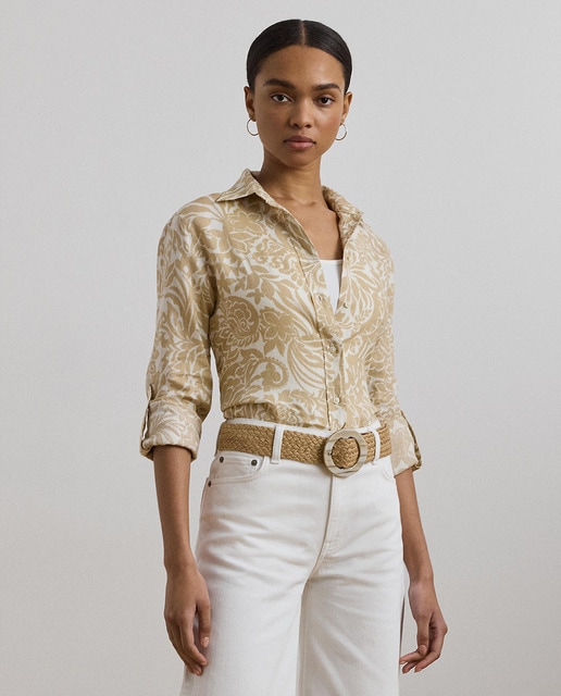 Imagen 0 de Camisa de mujer de lino Relaxed Fit