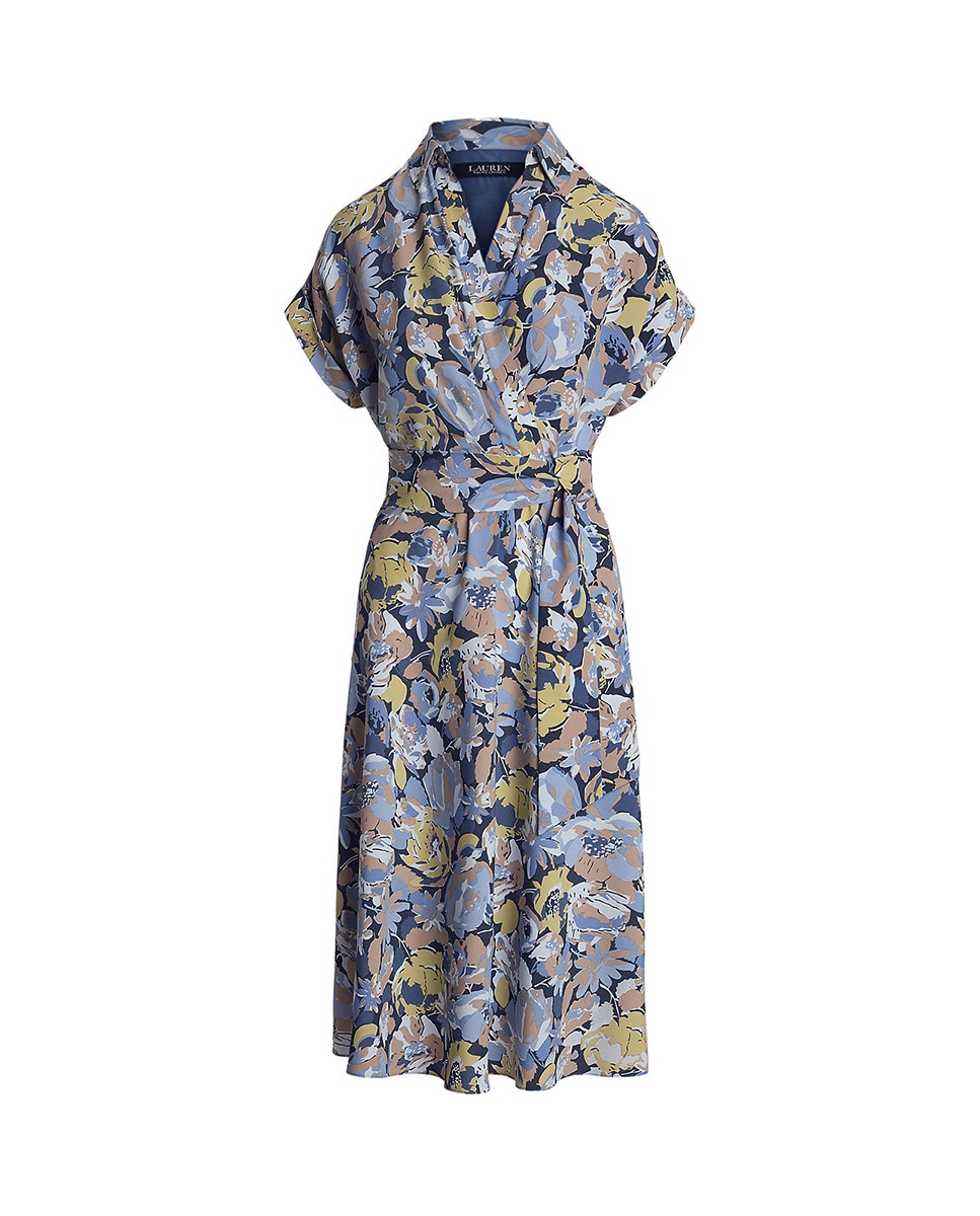 Vestido Camiseiro Midi com Cinto Azul-6
