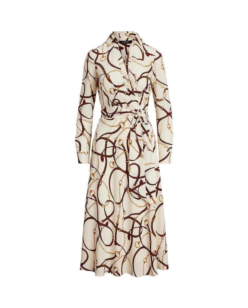 Vestido midi com estampado Creme-6