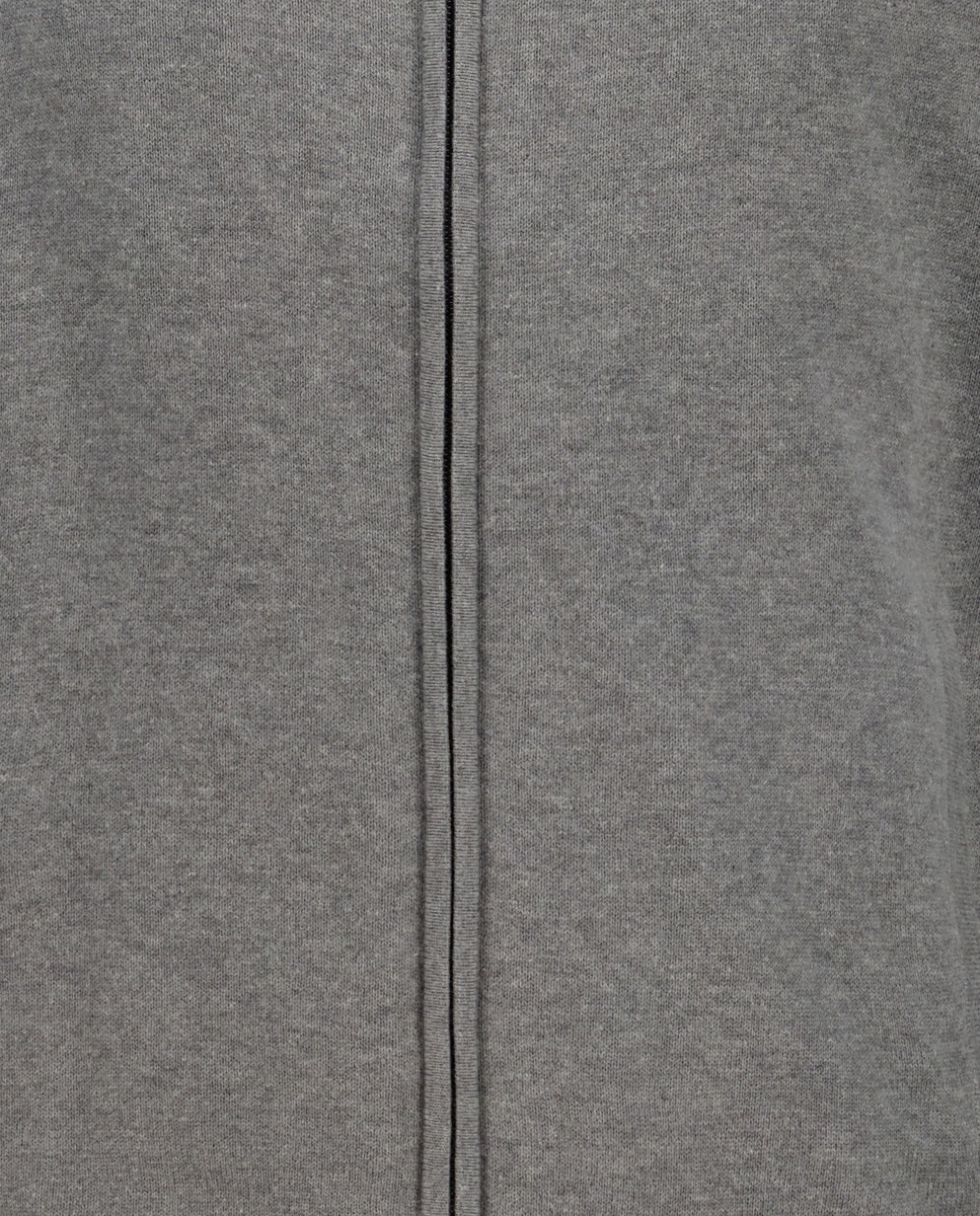 Cardigan de Soft Cotton com Fecho de Correr Cinzento-claro-5