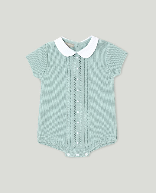 Imagem 0 de Babygrow de Manga Curta de Bebé com Tricot e Malha do Cabo Central
