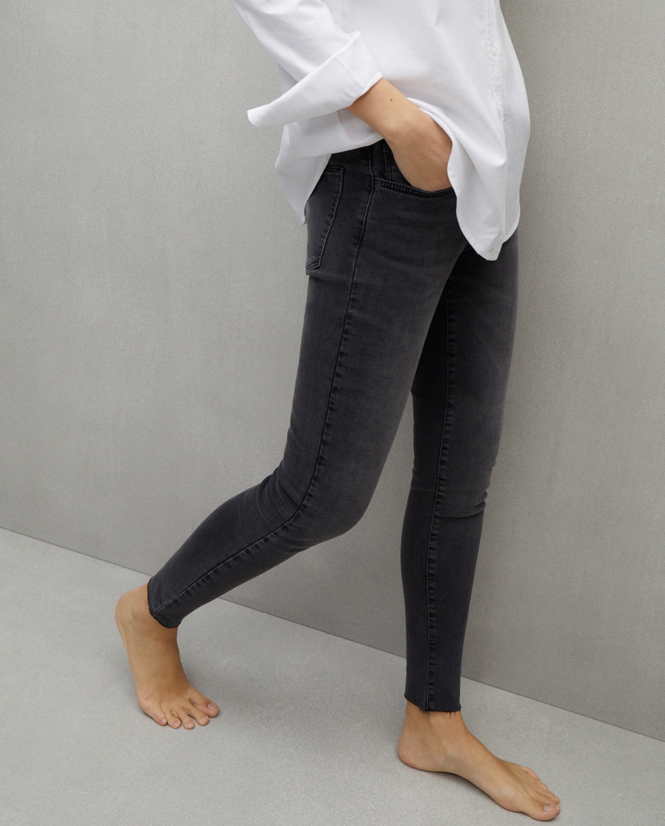 Jeans Skinny Básicas Cinzento-2