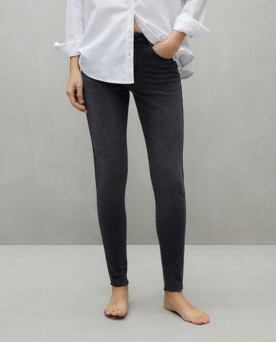 Jeans Skinny Básicas Cinzento-3