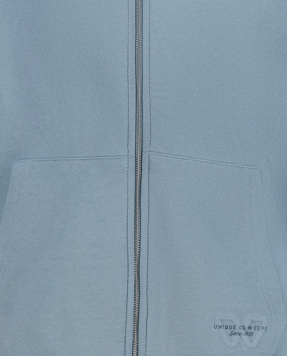 Sweatshirt com Fecho de Correr Verde Sálvia-5