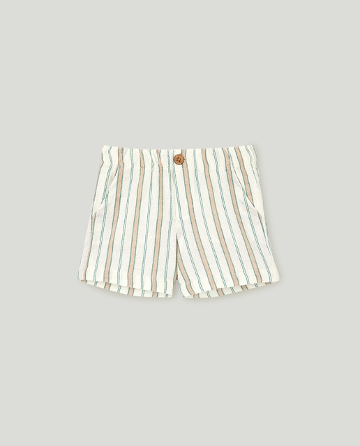 Imagem 0 de Bermudas de Linho de Bebé às Riscas