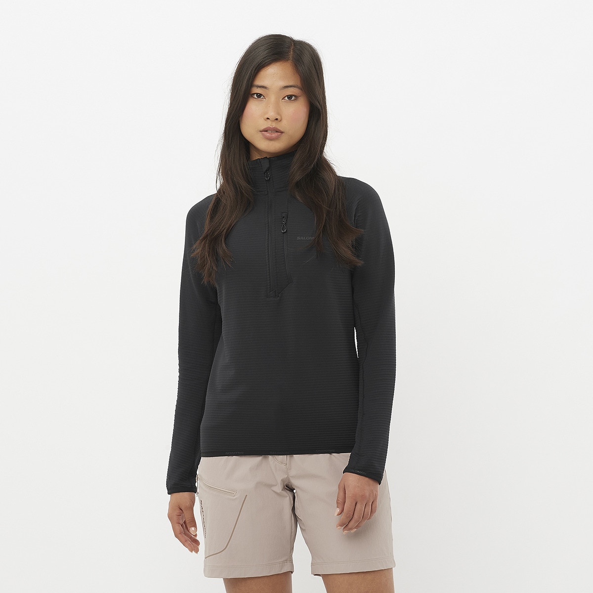 Imagen 0 de Prenda de media cremallera de mujer ESSENTIAL LIGHTWARM Salomon Negro