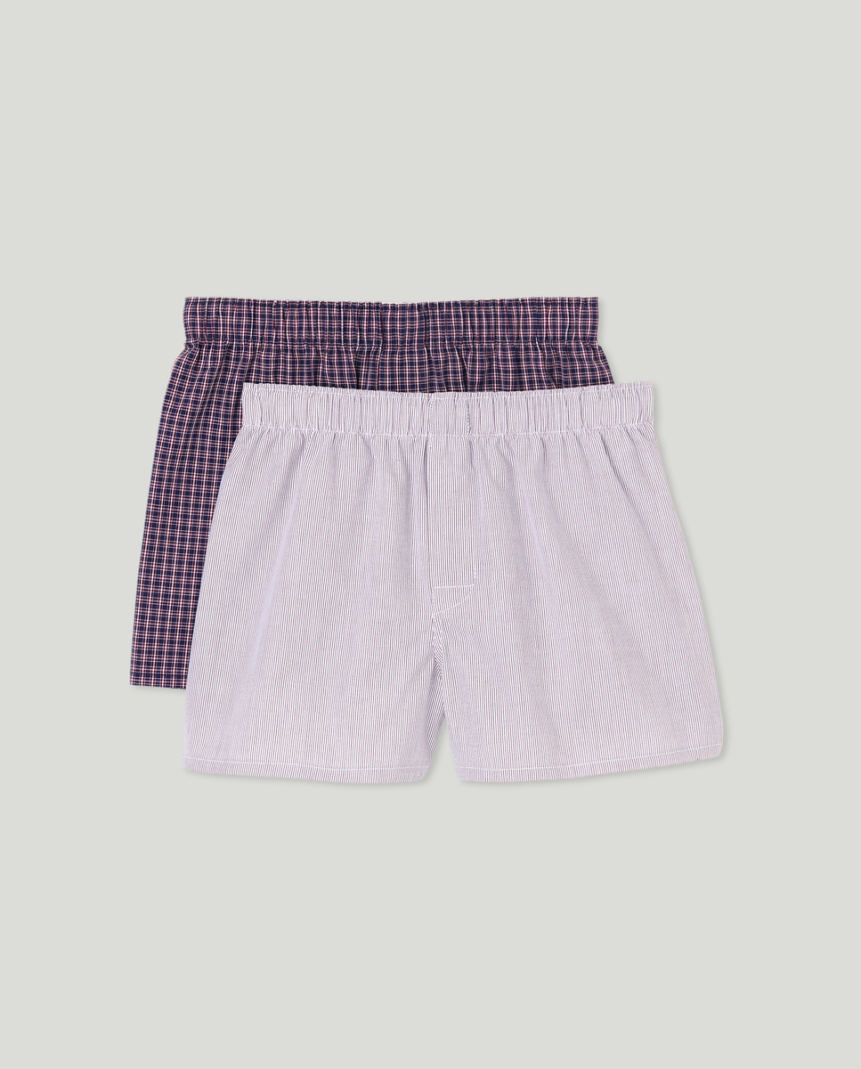 Pack 2 de niño boxer popelin de niño Granate-1