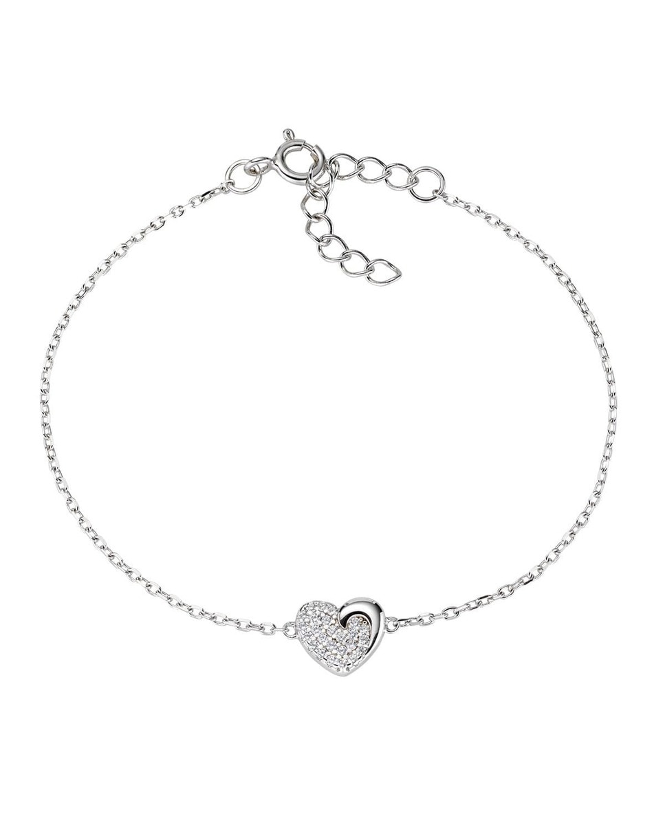 Pulseira Coração com Zircões Prata-1