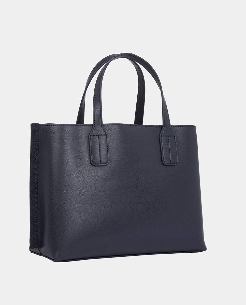 Mala Tipo Tote Mini com Porta-Moedas com Estampado de Monograma Azul-marinho-3