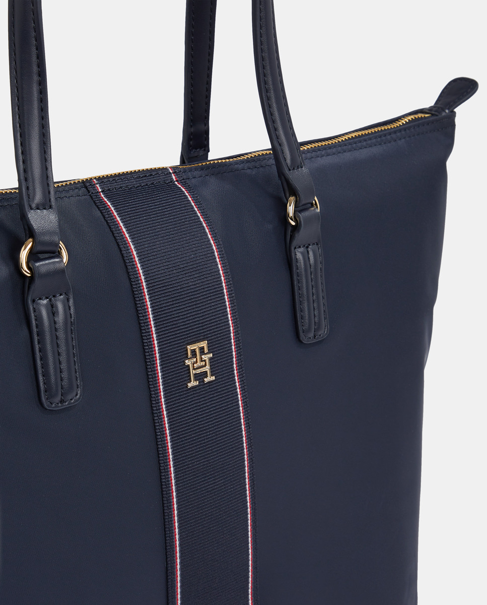 Mala Tipo Tote com Detalhe da Marca Azul-marinho-4