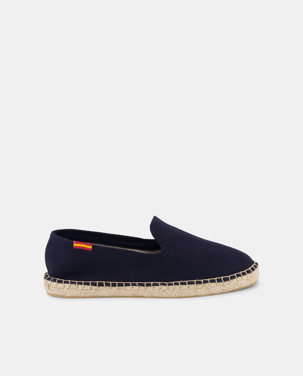 Alpargata de hombre espiga bandera con piso de yute Azul marino-1