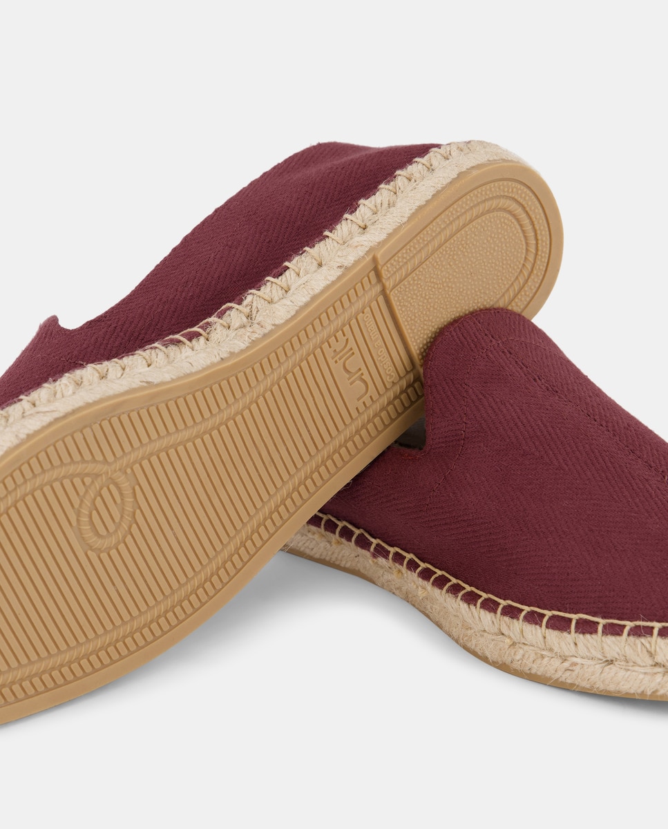 Alpargata de hombre espiga bandera con piso de yute Rojo-5