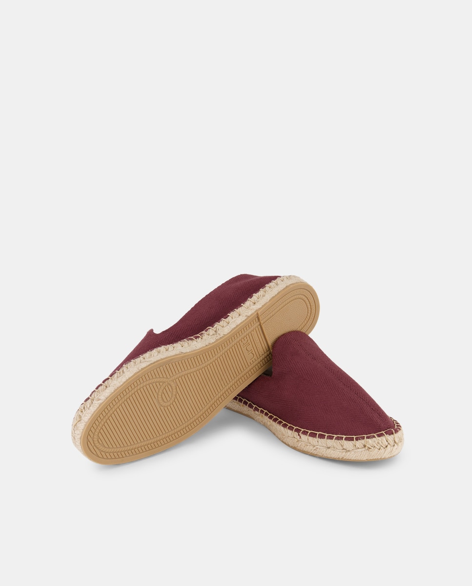 Alpargata de hombre espiga bandera con piso de yute Rojo-2