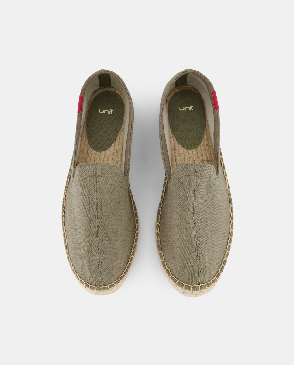 Alpargata de hombre espiga bandera con piso de yute Kaki-4