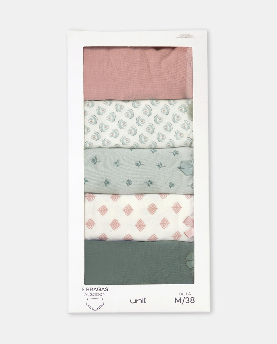 Pack 5 bragas algodón Kaki-5