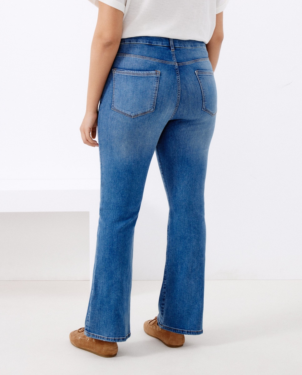 Jeans Candice à Boca de Sino Azul-médio-3