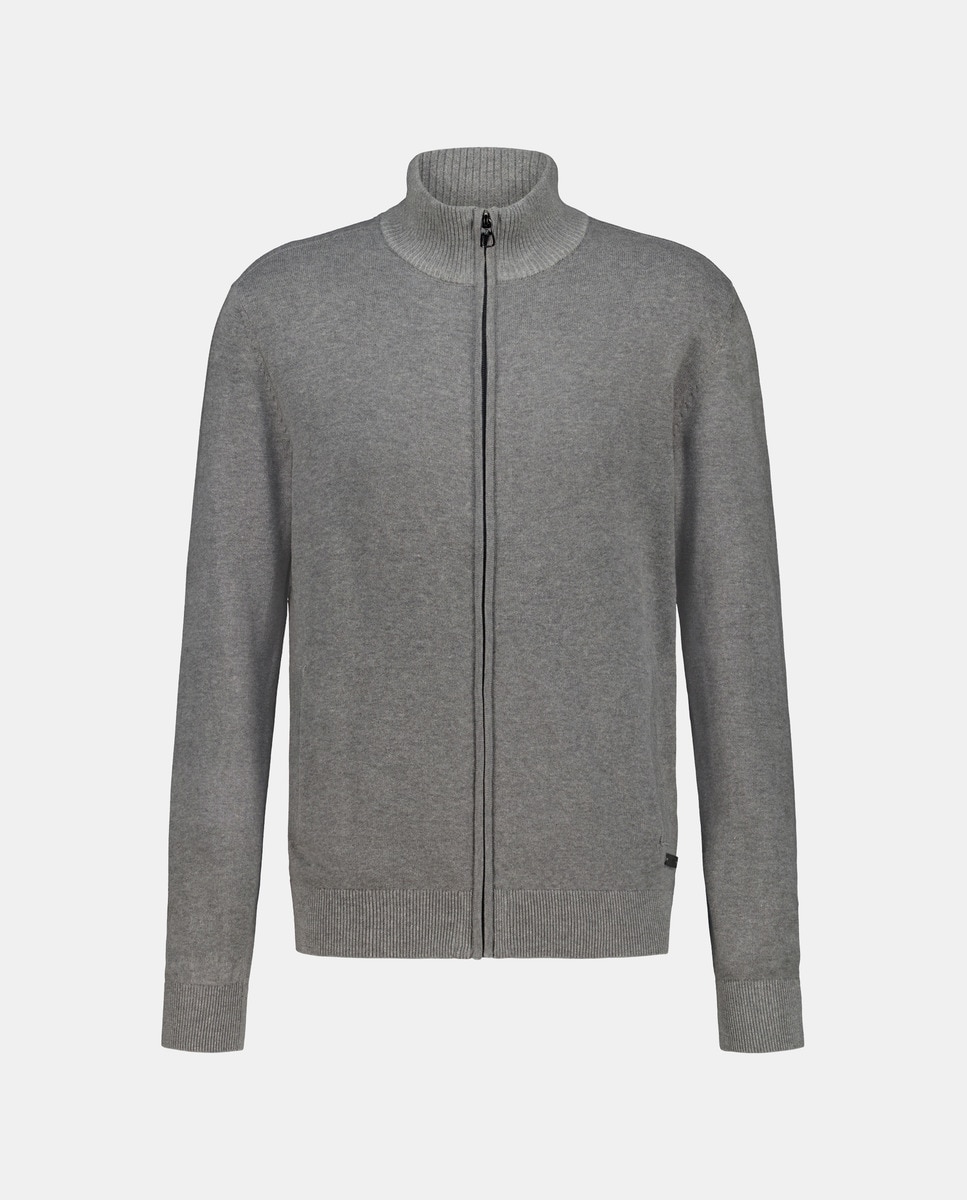 Cardigan de Soft Cotton com Fecho de Correr Cinzento-claro-4