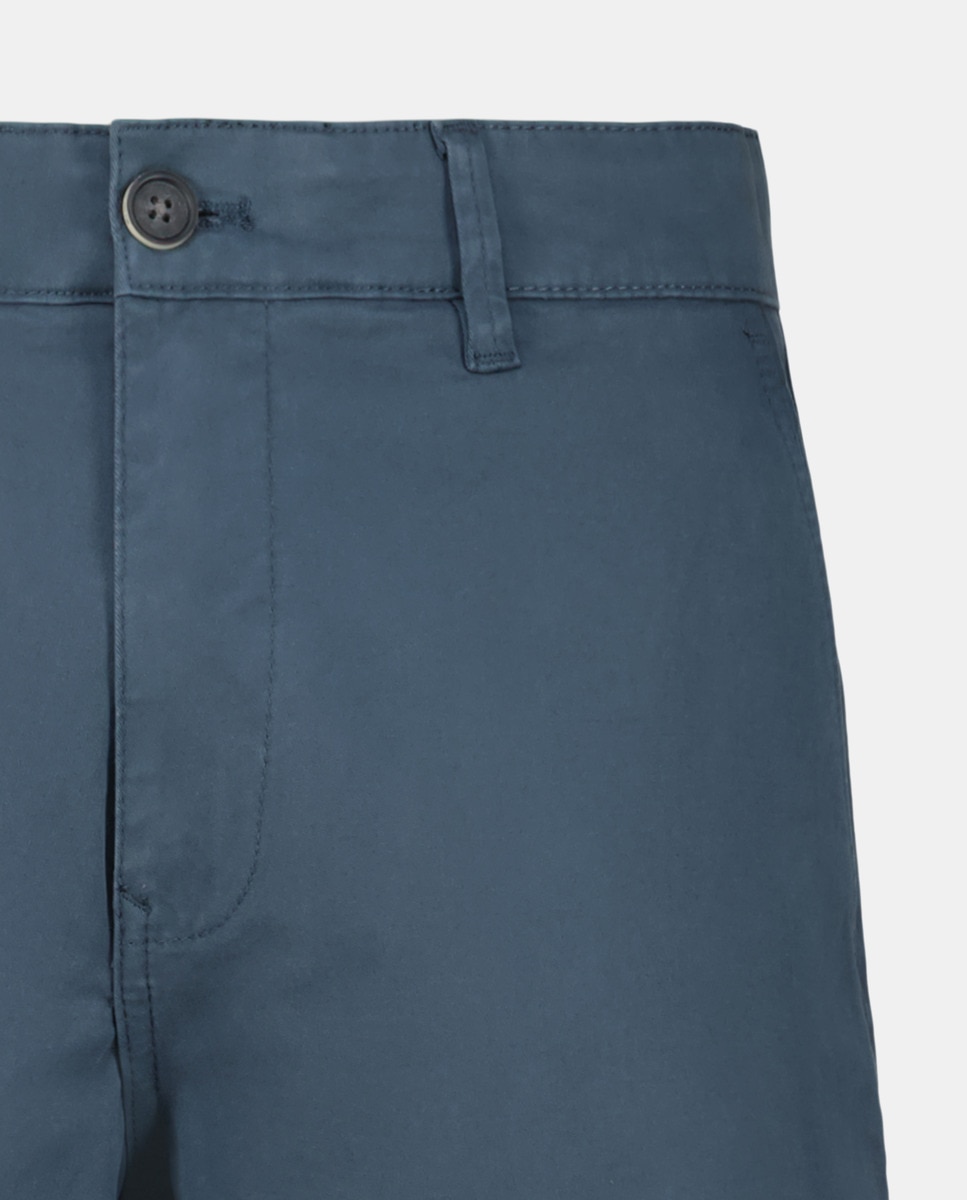 Bermudas Chino em Algodão Stretch Azul-índigo-5