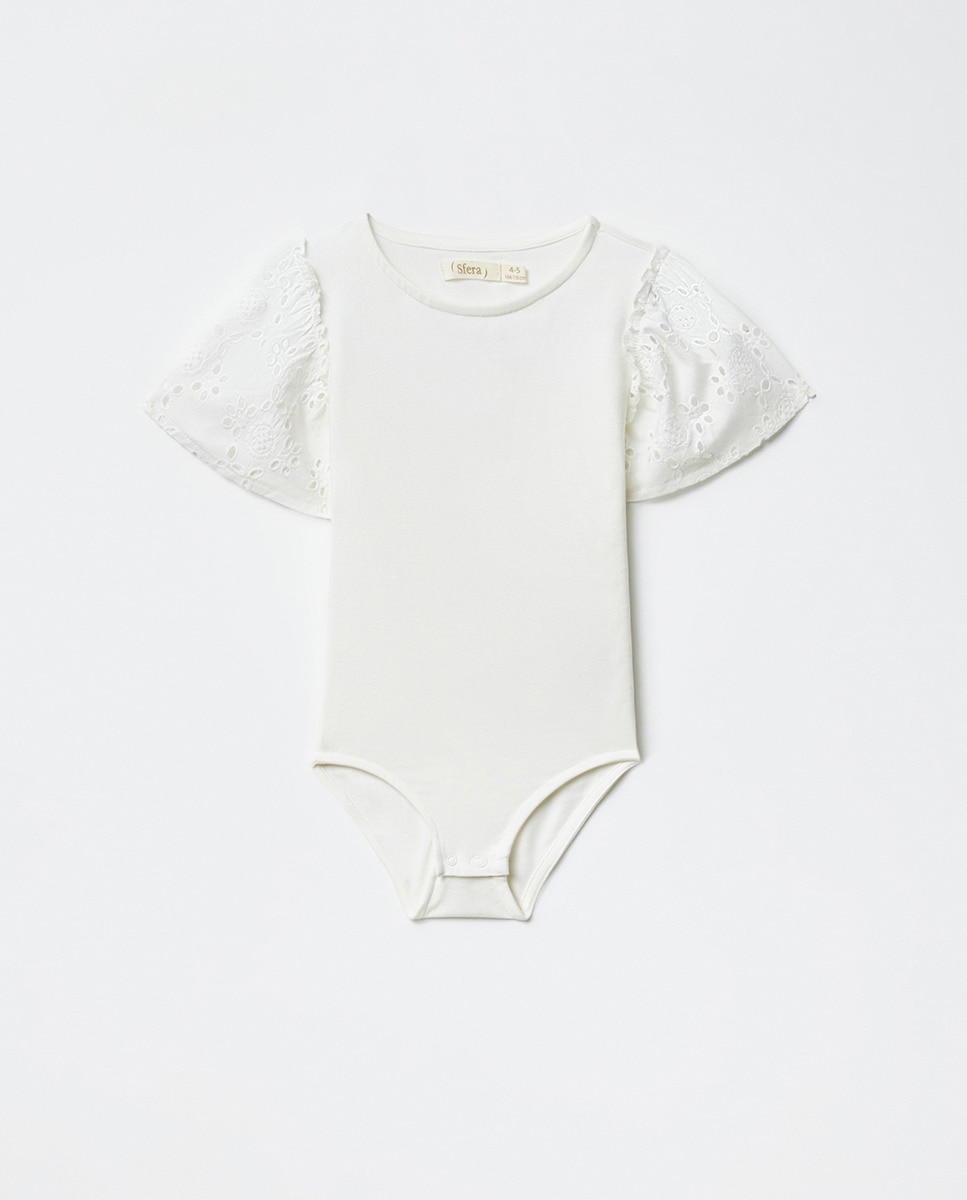 Body de Mangas com Ilhós Branco-3