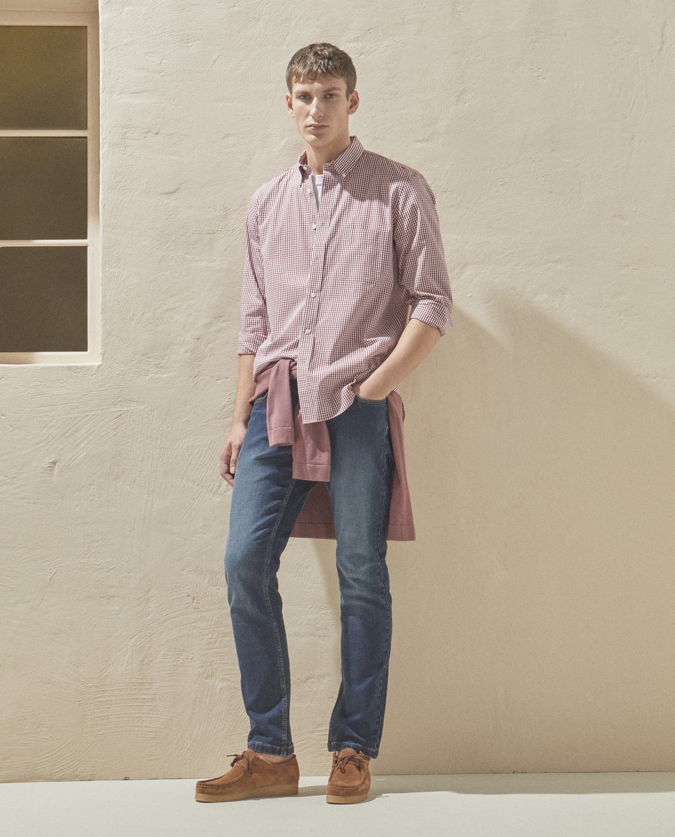 Camisa de Popelina com Vichy Grená-2