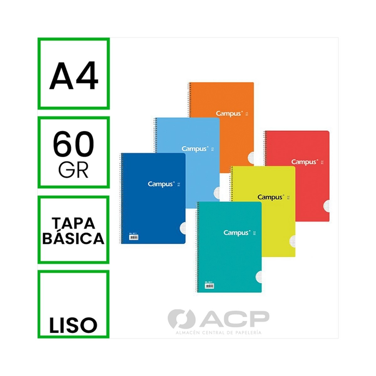 Caderno A4 80 Folhas Liso Campus 1