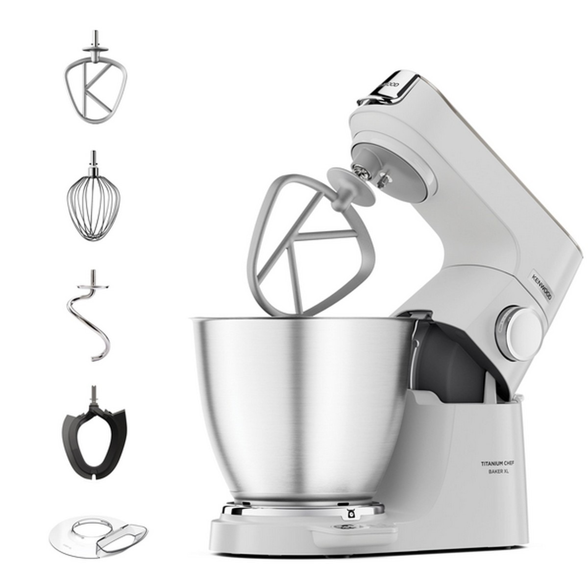 Robot de Cozinha Kenwood Titanium Chef Baker Lite KVL65.001WH, 1200W Capacidade de 7L e 5 Acessórios - Metal e Aço inox Metal-1