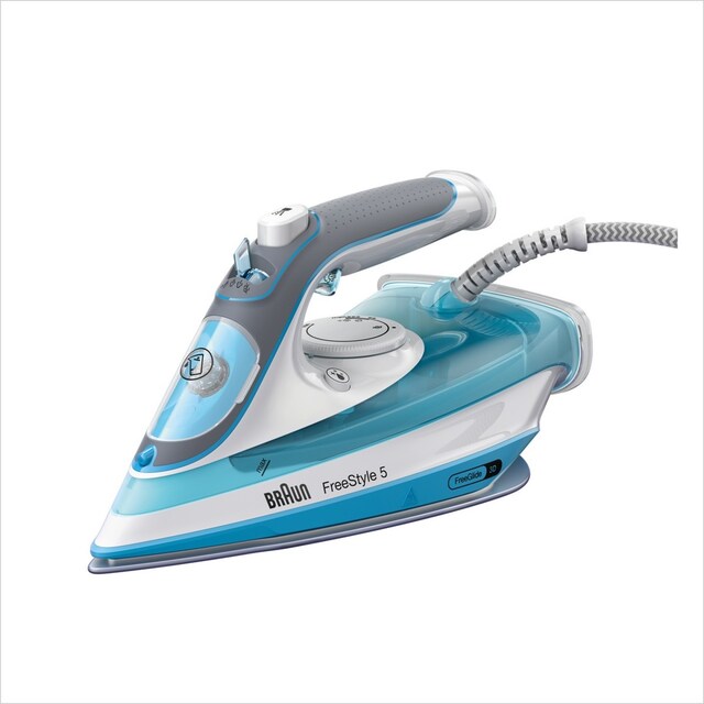 Imagem 0 de Ferro a Vapor Braun TexStyle 5 SI5006BL de 2600 W Jato de vapor 180 g/min com Base Cerâmica - Branco e Azul