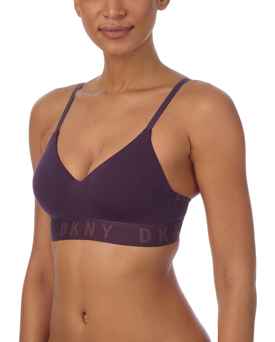 Soutien de algodão sem aro e com logótipo Roxo-3