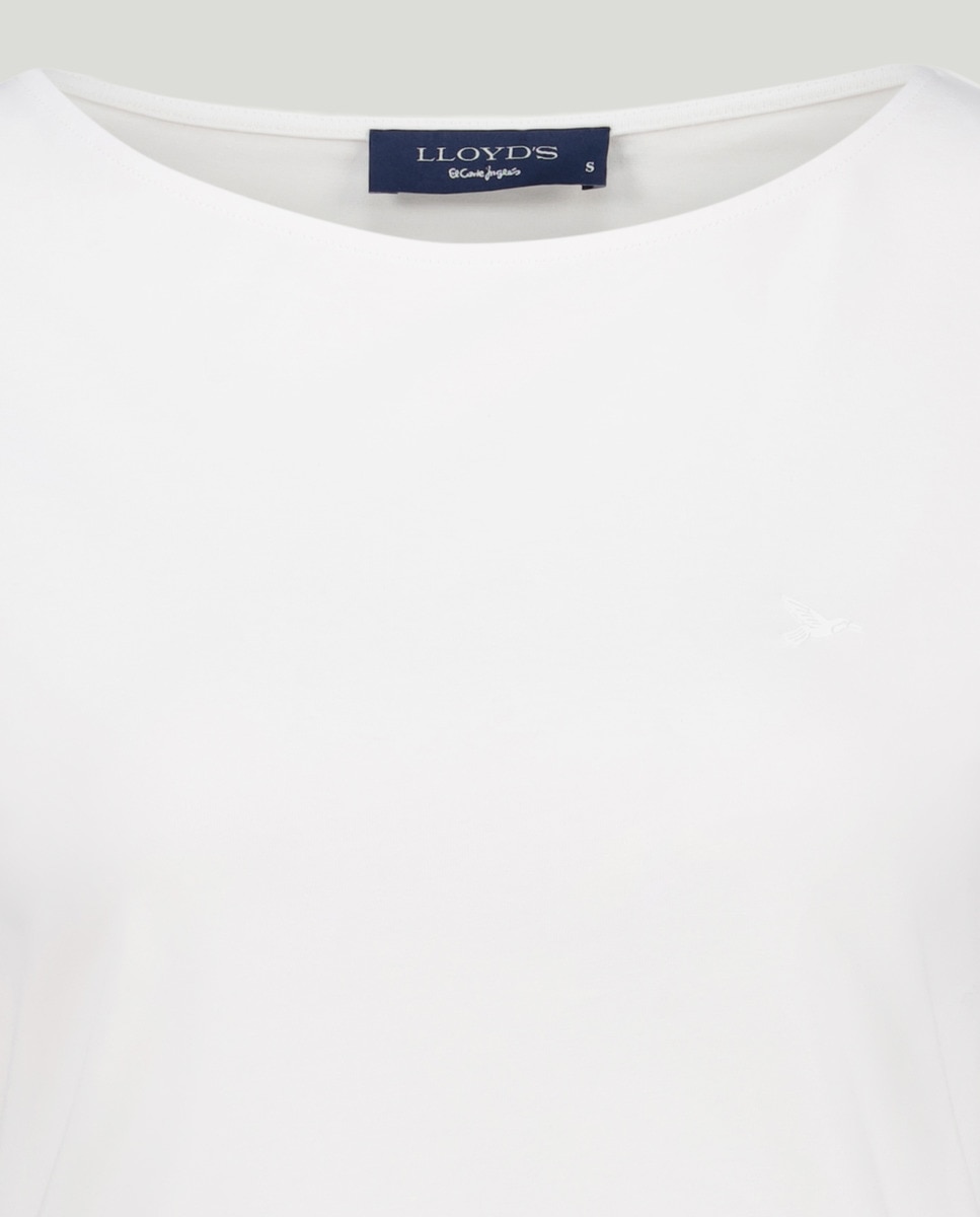 T-shirt de Manga 3/4 Básica Branco-marfim-5