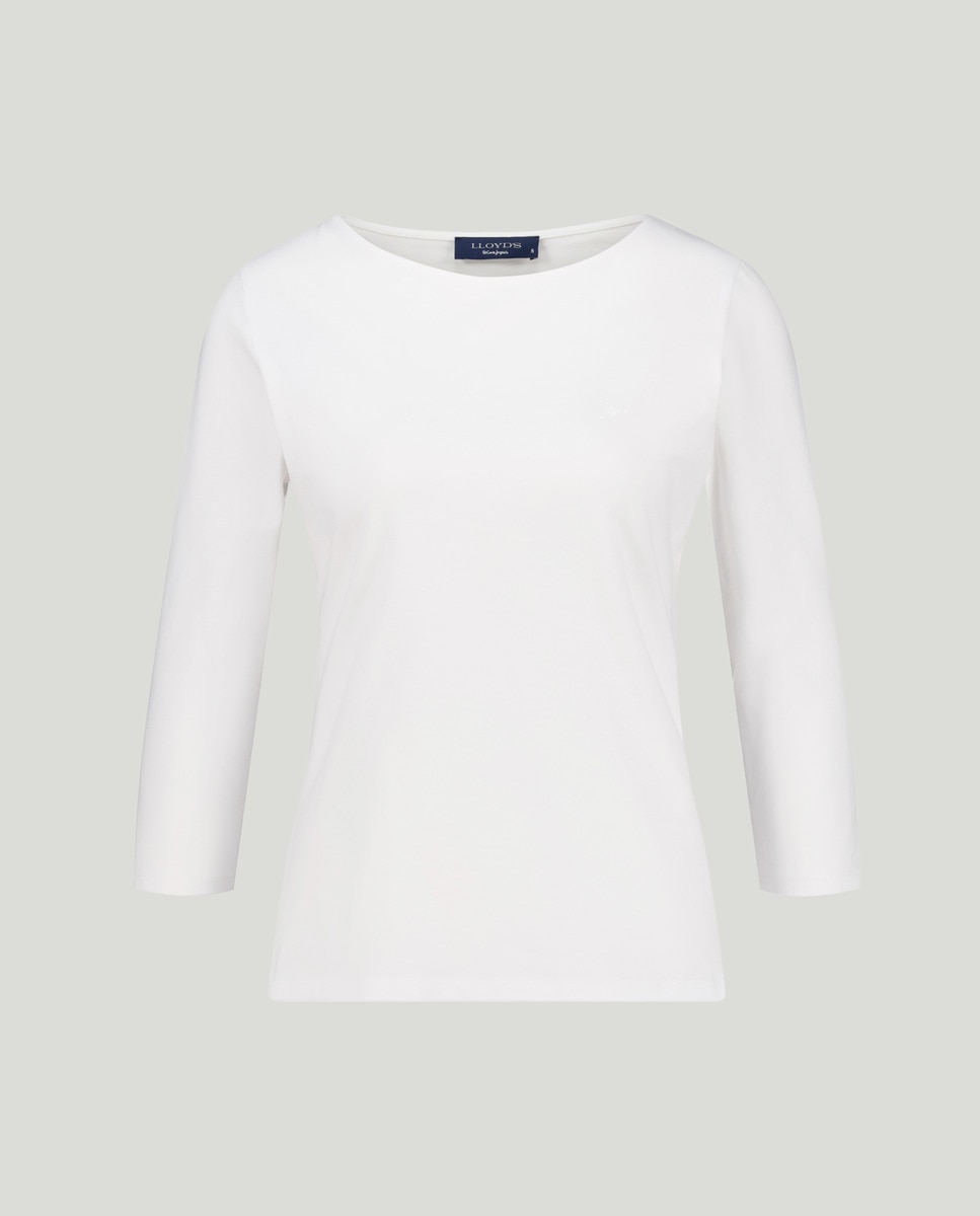T-shirt de Manga 3/4 Básica Branco-marfim-4